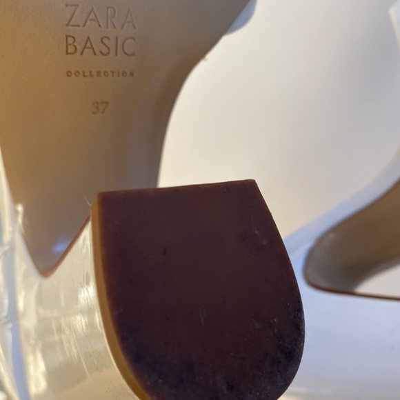 Zara White Patent Peep Toe Heeled Sandals - Picture 5 of 5